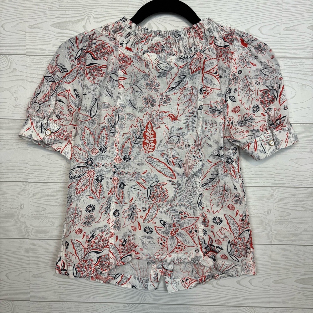 Maeve By Anthropologie Floral Print Button Down Blouse Size 2 - Picture 7 of 8